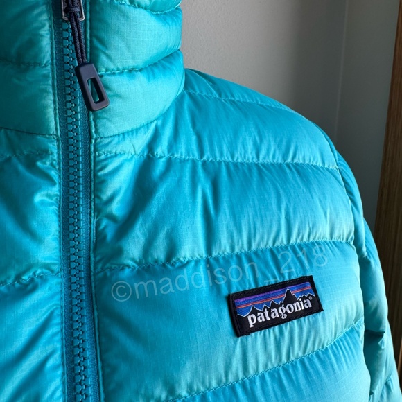 Patagonia Down Sweater Jacket Medium Epic Blue Puffer Coat 800-fill-power down M - Picture 4 of 14